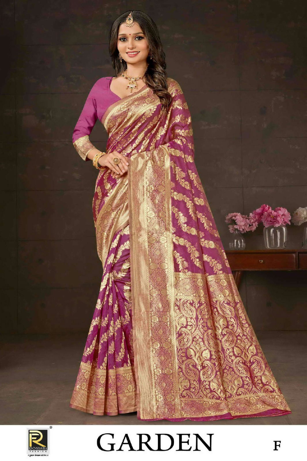 Garden By Ronisha Designer Banarasi Silk Saree Suppliers In India
